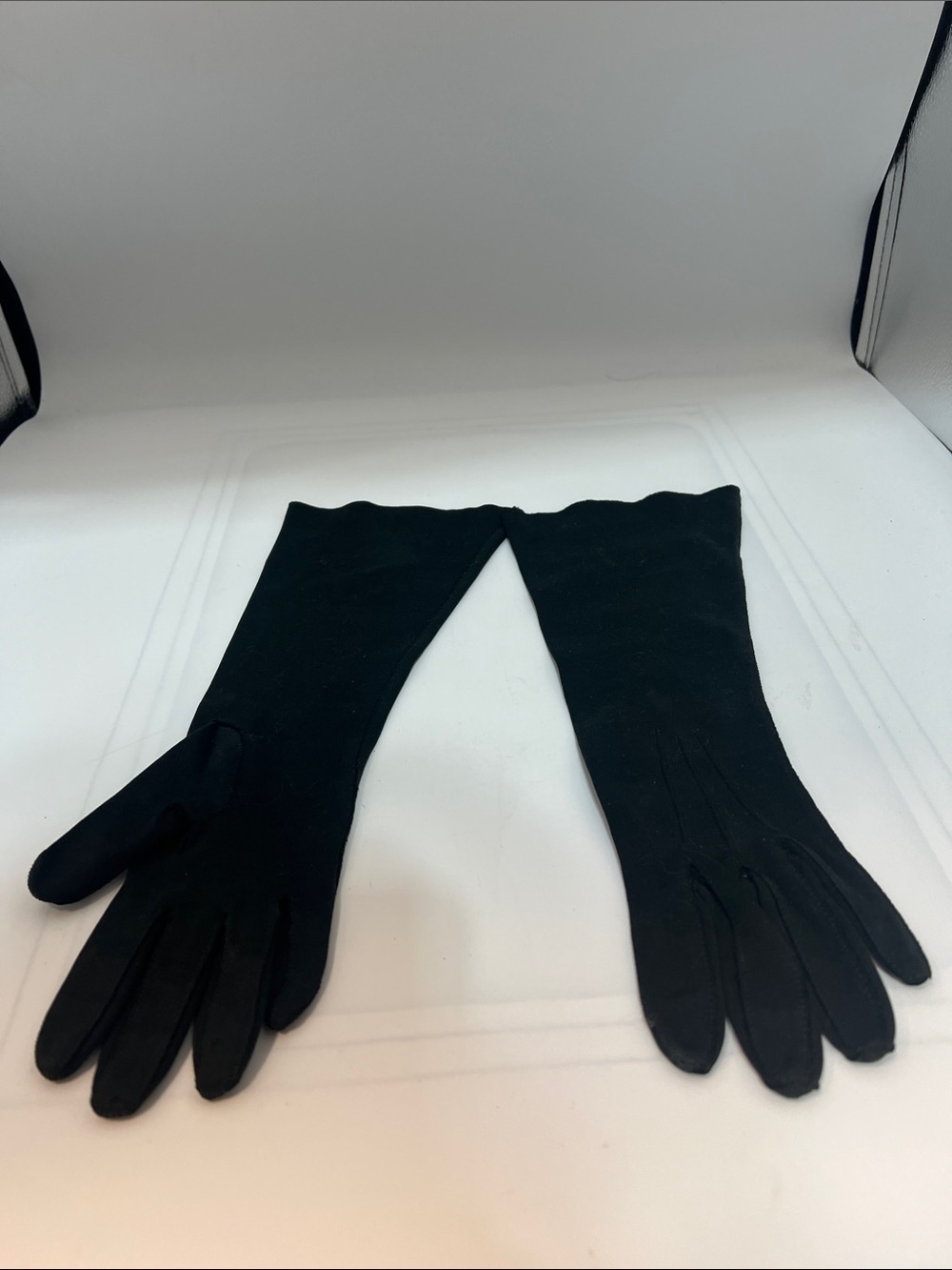 Vintage Black Dress Gloves Small Mid-Length Formal Evening Gloves